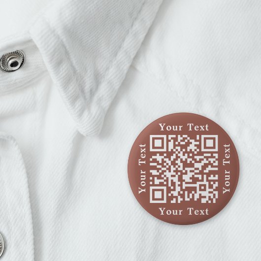 茶色のウェブサイトのURLスキャンQRコードを作成する 缶バッジ