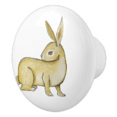 茶色のウサギのホワイトセラミックノブ セラミックノブ (右)