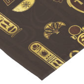 茶色のエジプトの装飾的なパターン金ゴールド ショートテーブルランナー (コーナー)