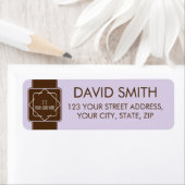 茶色のエレガントカスタマイズ可モダン能なミニマル ラベル (インサイチュ)