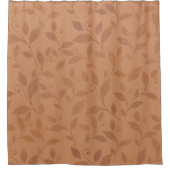 茶色のエレガント抽象芸術紅葉パターン シャワーカーテン (正面)