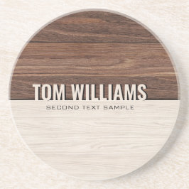 茶色のエレガント木のテクスチャモダンスタイルモノグラム コースター