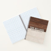 茶色のエレガント木のテクスチャモダンスタイルモノグラム ノートブック (内部)