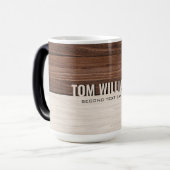 茶色のエレガント木のテクスチャモダンスタイルモノグラム モーフィングマグカップ (正面左)