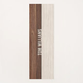 茶色のエレガント木のテクスチャモダンスタイルモノグラム ヨガマット (正面)