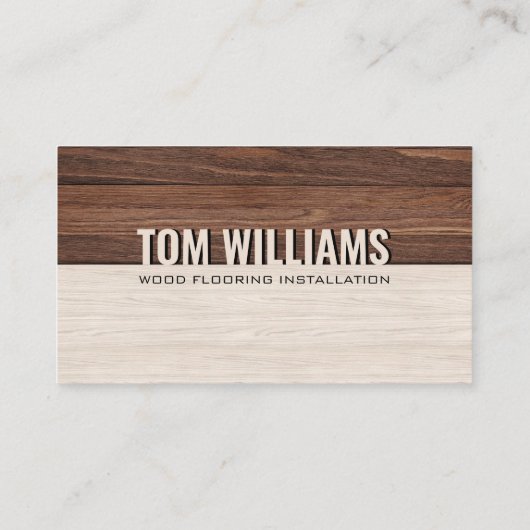 茶色のエレガント木のテクスチャモダンスタイルモノグラム 名刺 (裏面)