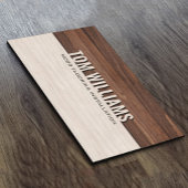 茶色のエレガント木のテクスチャモダンスタイルモノグラム 名刺