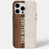 茶色のエレガント木のテクスチャモダンスタイルモノグラム Case-Mate iPhoneケース (裏面)