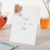 茶色のエレガント結婚式のカードとギフト 台座サイン (インサイチュ)