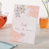 茶色のエレガント結婚式のカードとギフト 台座サイン (インサイチュ)