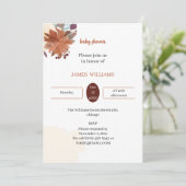 茶色のエレガント花の赤ちゃんシャワーパーソナライズされた 招待状 (スタンド正面)