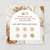 茶色のエレガント花ロイヤリティカード スクエア名刺 (裏面)