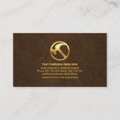 茶色のエレガント金ゴールドグランジツールタブ 名刺 (裏面)