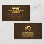 茶色のエレガント金ゴールドグランジツールタブ 名刺 (正面/裏面)