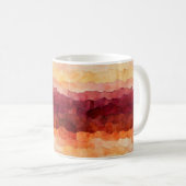 茶色のオレンジ色の抽象芸術パターン コーヒーマグカップ (正面右)