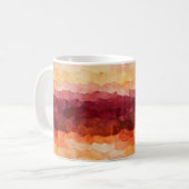 茶色のオレンジ色の抽象芸術パターン コーヒーマグカップ (正面左)