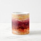 茶色のオレンジ色の抽象芸術パターン コーヒーマグカップ (中央)
