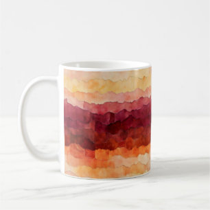 茶色のオレンジ色の抽象芸術パターン コーヒーマグカップ