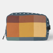 茶色のオレンジ色の黄色い青の幾何学的パターン ドップキット (裏面)