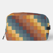 茶色のオレンジ色の黄色い青の幾何学的パターン ドップキット (裏面)