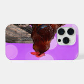 茶色のオンドリののぞき見さん、 iPhoneケース (裏面横)