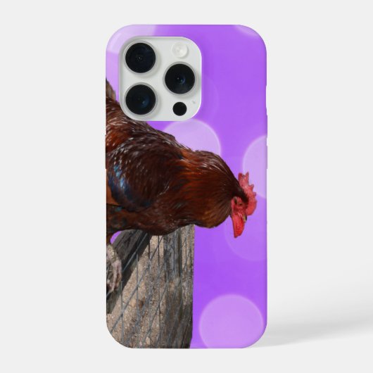 茶色のオンドリののぞき見さん、 iPhoneケース (裏面)