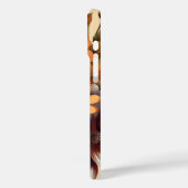 茶色のオータム アスターの花の格子縞模様 Case-Mate iPhoneケース (裏面 / 左)