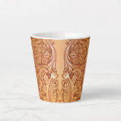 茶色のカウボーイ素朴ファッション西部革 カフェラテマグ (正面)