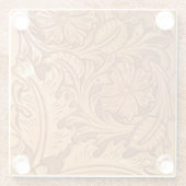 茶色のカウボーイ素朴ファッション西部革 ガラスコースター (裏面)