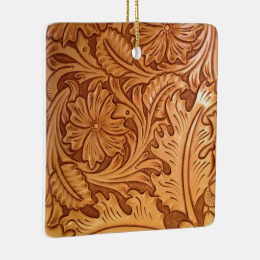 茶色のカウボーイ素朴ファッション西部革 セラミックオーナメント (右)