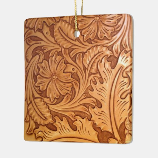 茶色のカウボーイ素朴ファッション西部革 セラミックオーナメント (左)