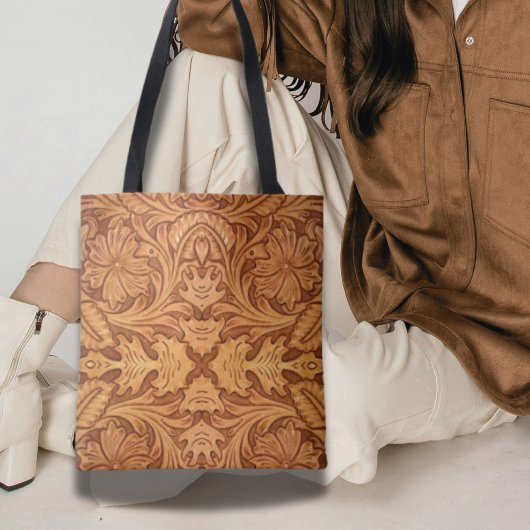 茶色のカウボーイ素朴ファッション西部革 トートバッグ