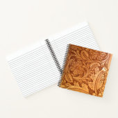 茶色のカウボーイ素朴ファッション西部革 ノートブック (内部)