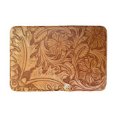茶色のカウボーイ素朴ファッション西部革 バスマット (正面)