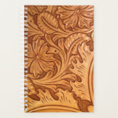 茶色のカウボーイ素朴ファッション西部革 プランナー手帳 (正面)