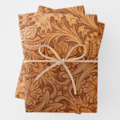 茶色のカウボーイ素朴ファッション西部革 ラッピングペーパーシート (インサイチュ)