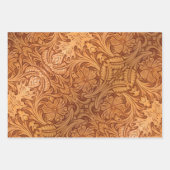 茶色のカウボーイ素朴ファッション西部革 ラッピングペーパーシート (正面)