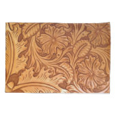 茶色のカウボーイ素朴ファッション西部革 枕カバー (裏面)