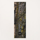 茶色のカッコいい苔むした木の樹皮の黄色の地衣類モノグラム ヨガマット (正面)