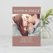 茶色のカップルの写真 招待状 (スタンド正面)