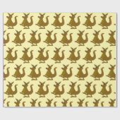 茶色のカンガルーデザイン 背景色指定可 ラッピングペーパー (フラット)