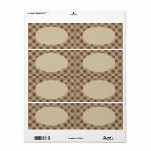 茶色のカントリーギンガムラベル ラベル (フルシート)