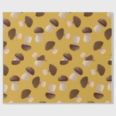 茶色のキノコ ラッピングペーパー (フラット)