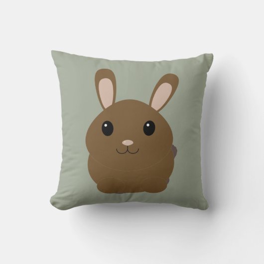 茶色のキャラクターウサギ クッション (正面)