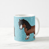 茶色のキャラクターシェトランドポニー コーヒーマグカップ (正面右)