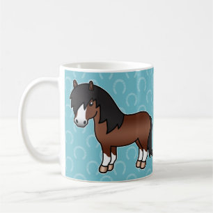 茶色のキャラクターシェトランドポニー コーヒーマグカップ