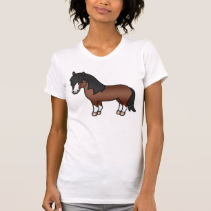 茶色のキャラクターシェトランドポニー Tシャツ