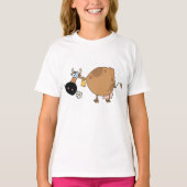 茶色のキャラクター牛 Tシャツ (正面)