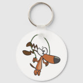 茶色のキャラクター犬の縄跳び キーホルダー (正面)