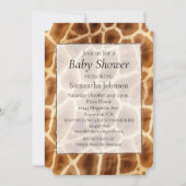 茶色のキリン アニマル プリント 招待状 (正面)